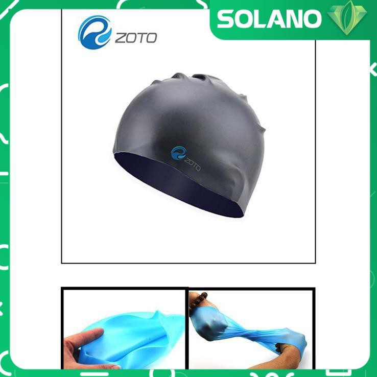 Mũ bơi silicon SOLANO unisex trùm kín đầu chống nước cho người lớn bơi lội an toàn SS-001159