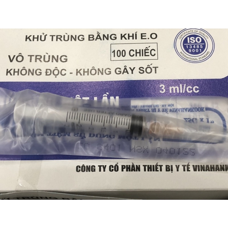 Bơm xilanh đủ dung tích: 1cc, 3cc, 5cc ống kim tiêm vô trùng dùng 1 lần