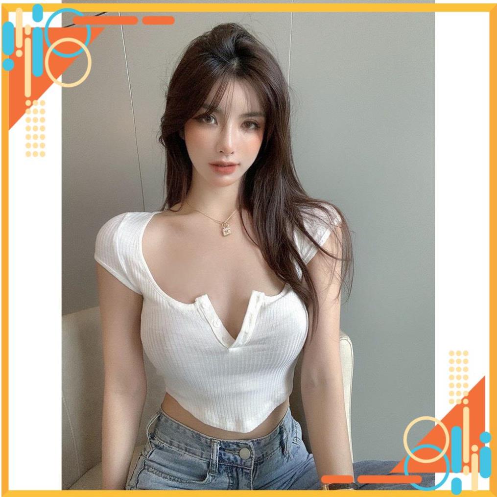 [Thế Giới Coptop] Áo Croptop Vạt Bầu Cúc Cài PC [Hàng Đẹp]