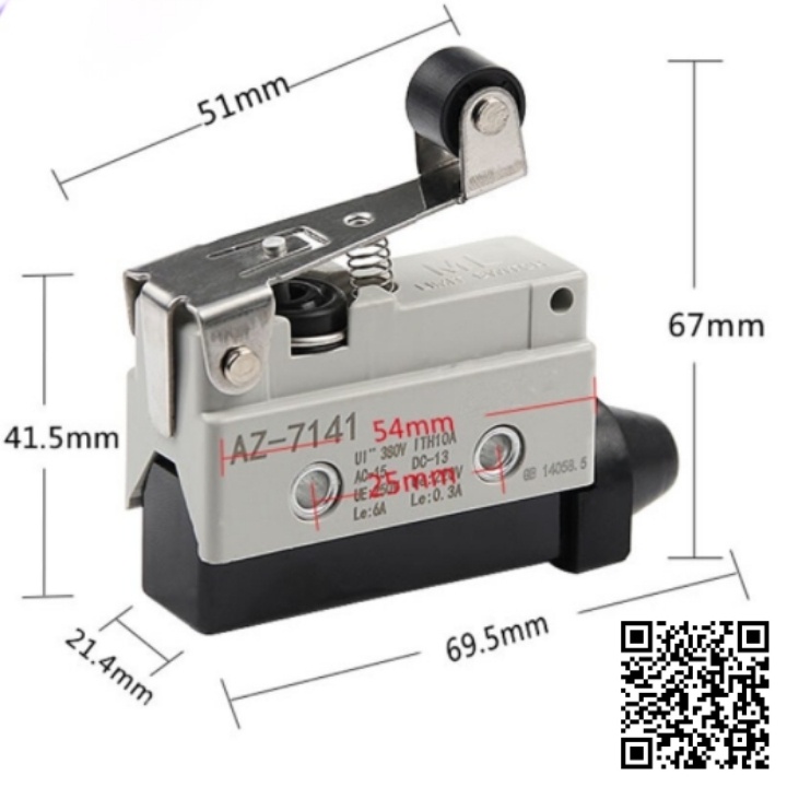 Công tắc hành trinh TZ-7141  kín nước giới hạn đòn bẩy ngắn có bánh xe chất lượng tốt