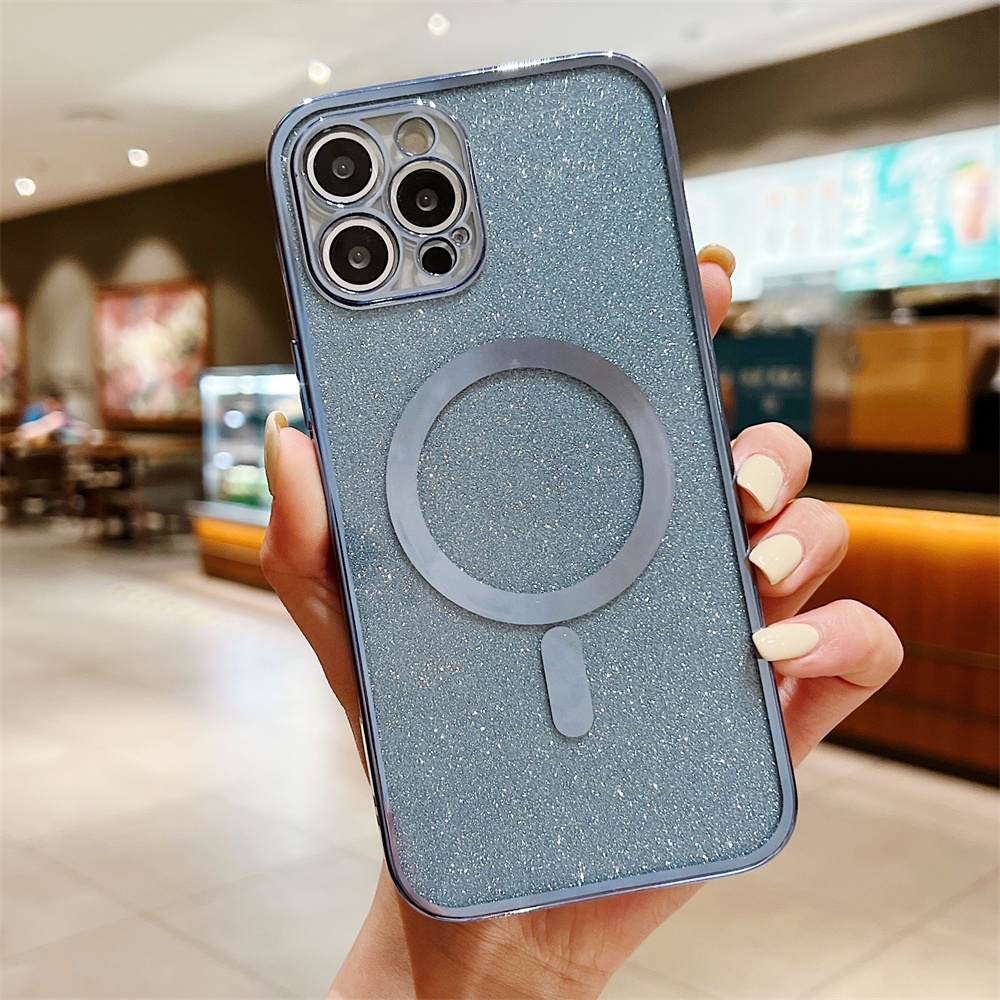 ốp lưng IPhone Magsafe Vòng tròn từ tính tích hợp tương thích cho iPhone IPhone 13 Pro Max 12 11 Pro Max x xs max xr 7 plus giấy lấp lánh Vỏ bảo vệ mềm case