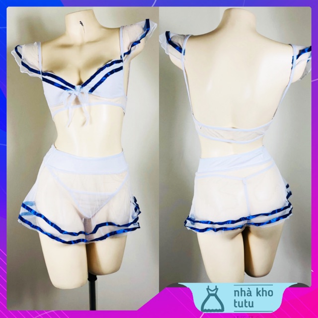 🎞VIDEO🎞 L003 Bộ đồ ngủ cosplay thuỷ thủ sexy kèm chip