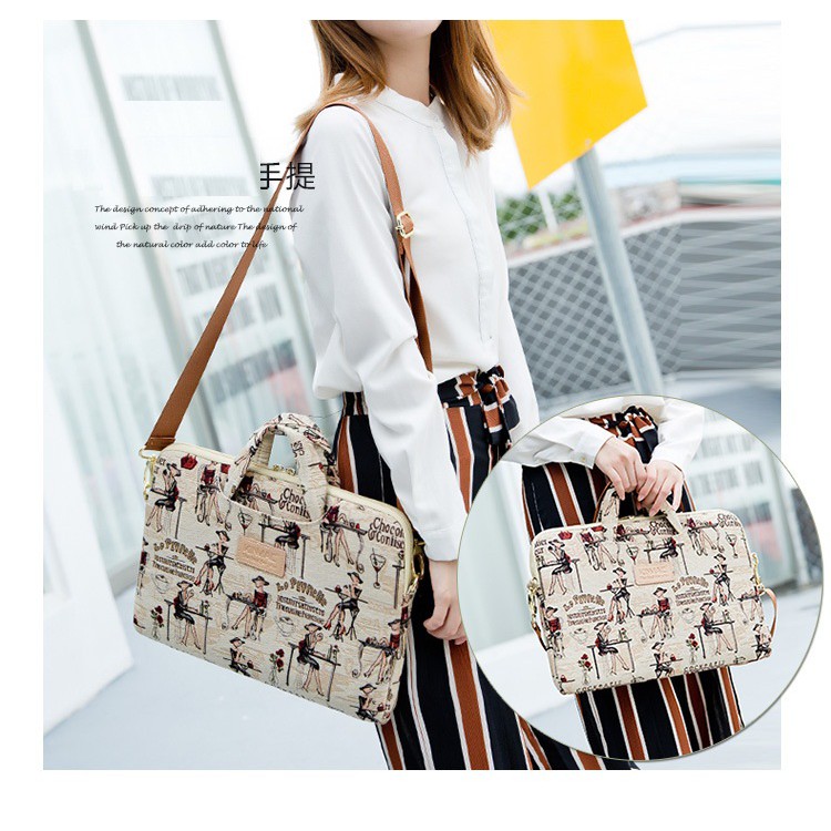 Túi chống sốc laptop, macbook quai đeo họa tiết đẹp Kimac