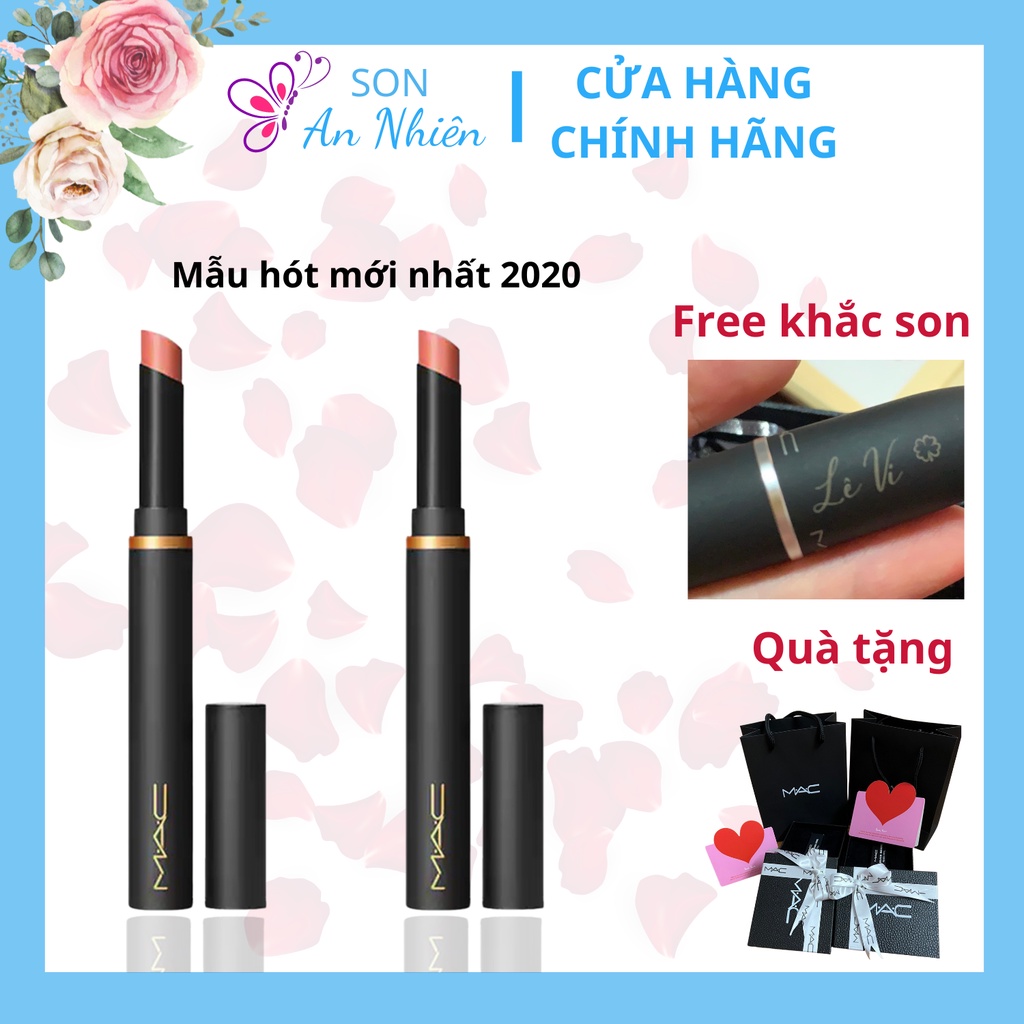 Son Mac Powder Kiss Velvet Blur Slim Stick, son mac thỏi mới đủ màu, Tiệm Son An Nhiên