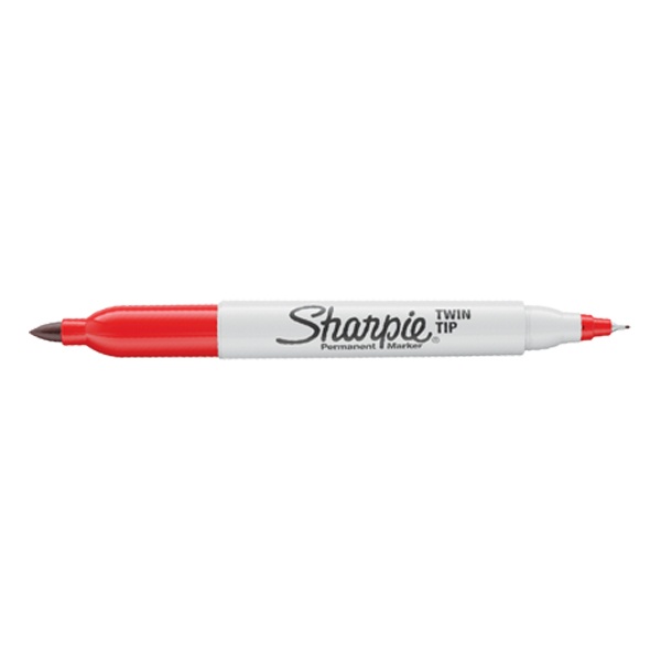 Bút lông dầu hai đầu viết vẽ trên mọi chất liệu Sharpie Permanent Marker Twin Tip – Fine/Ultra Fine – Màu đỏ (Red)