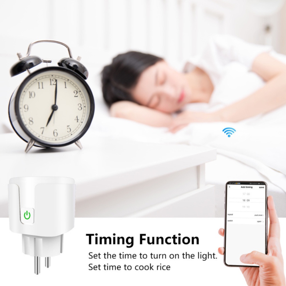Aubess Tuya Ổ Cắm Thông Minh Ổ Cắm Điện Wifi Điều Khiển Từ Xa Vỏ Máy Tính Thông Minh Ổ Cắm Thông Minh Điều Khiển Bằng Giọng Nói