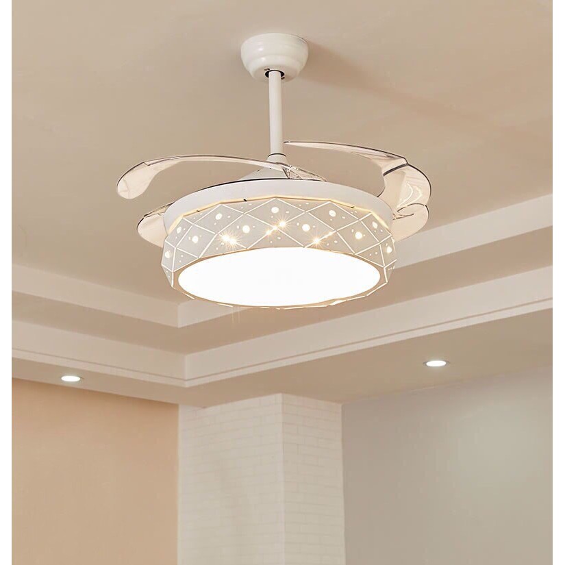 Đèn quạt  trần đẹp động chay tiết kiệm điện công nghệ mới tích hợp led 3 chế độ  ánh  sáng  viền vàn