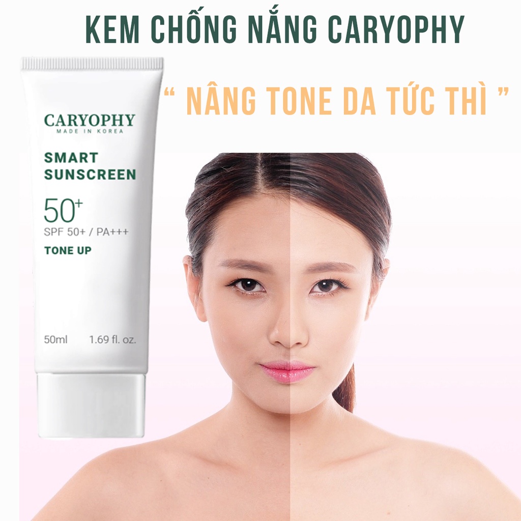 Kem chống nắng ngừa mụn Caryophy Smart Sunscreen Tone Up Hàn Quốc SPF50+/PA+++ 50ML