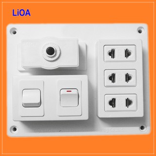 Bảng điện nổi LiOA CB 15A Loại  3 ổ cắm 2 - 3 công tắc 1 chiều
