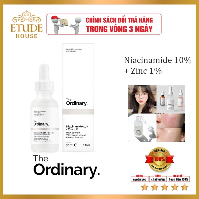 Tinh chất serum The Ordinary Niacinamide 10% + Zinc 1% - The Ordinary