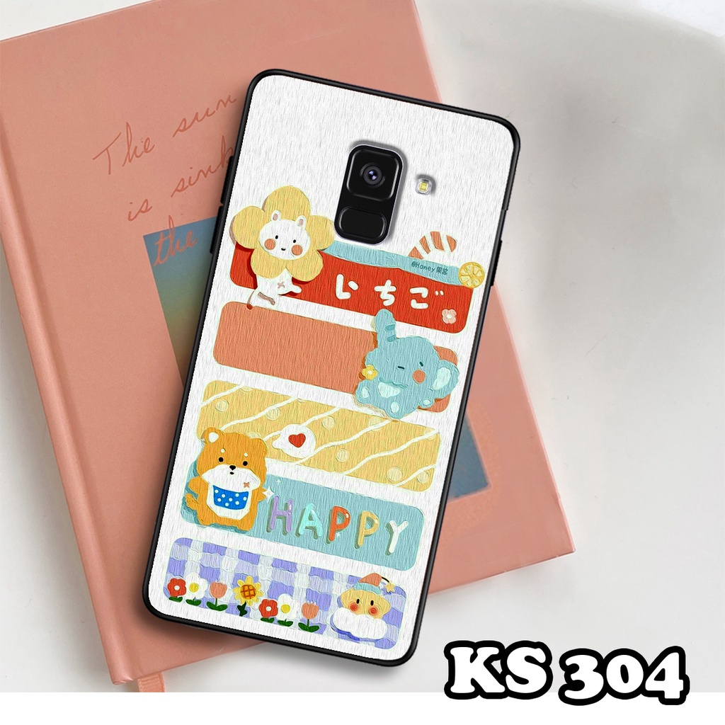 Ốp lưng Samsung A8 2018 - A8 Plus - A8 Star - Ốp Samsung in hình Gấu&amp;Thỏ siêu xinh - Lưng nhám viền TPU chống trầy xước