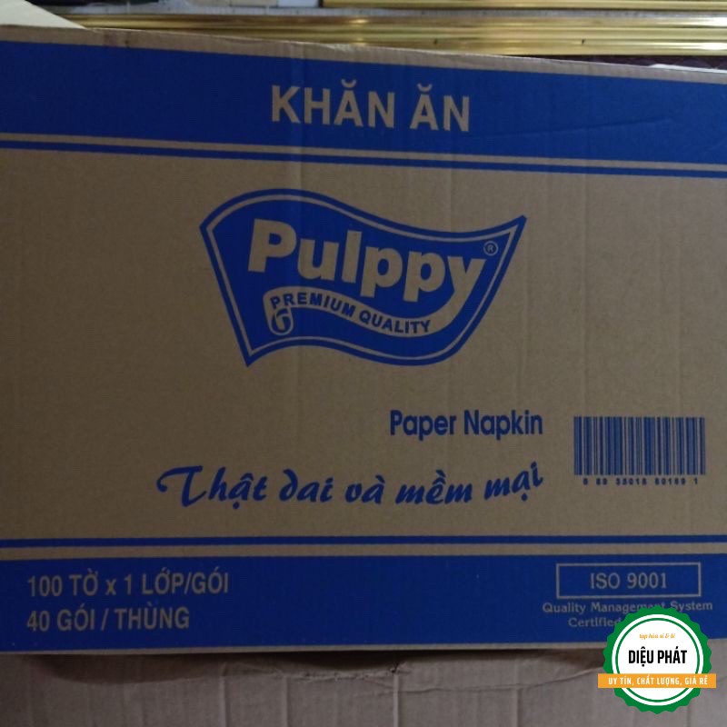 ⚡️ Giấy Vuông, Khăn Giấy Ăn Pulppy 1 Lớp Gói 100 Tờ