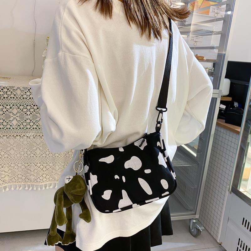 Túi Đeo Chéo Vải canvas Mềm Phong Cách Harajuku Cổ Điển Thời Trang 2023
