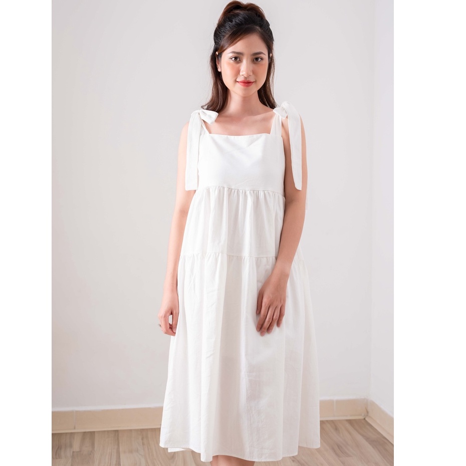 Đầm 2 dây buộc vai - váy hai dây babydoll thô thắt nơ 4 màu | BigBuy360 - bigbuy360.vn
