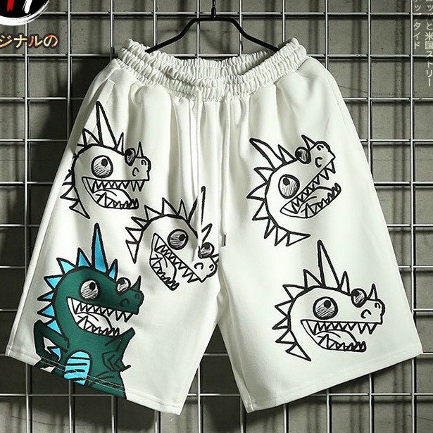 Quần short poly in hình khủng long co giãn 4 chiều mềm mịn