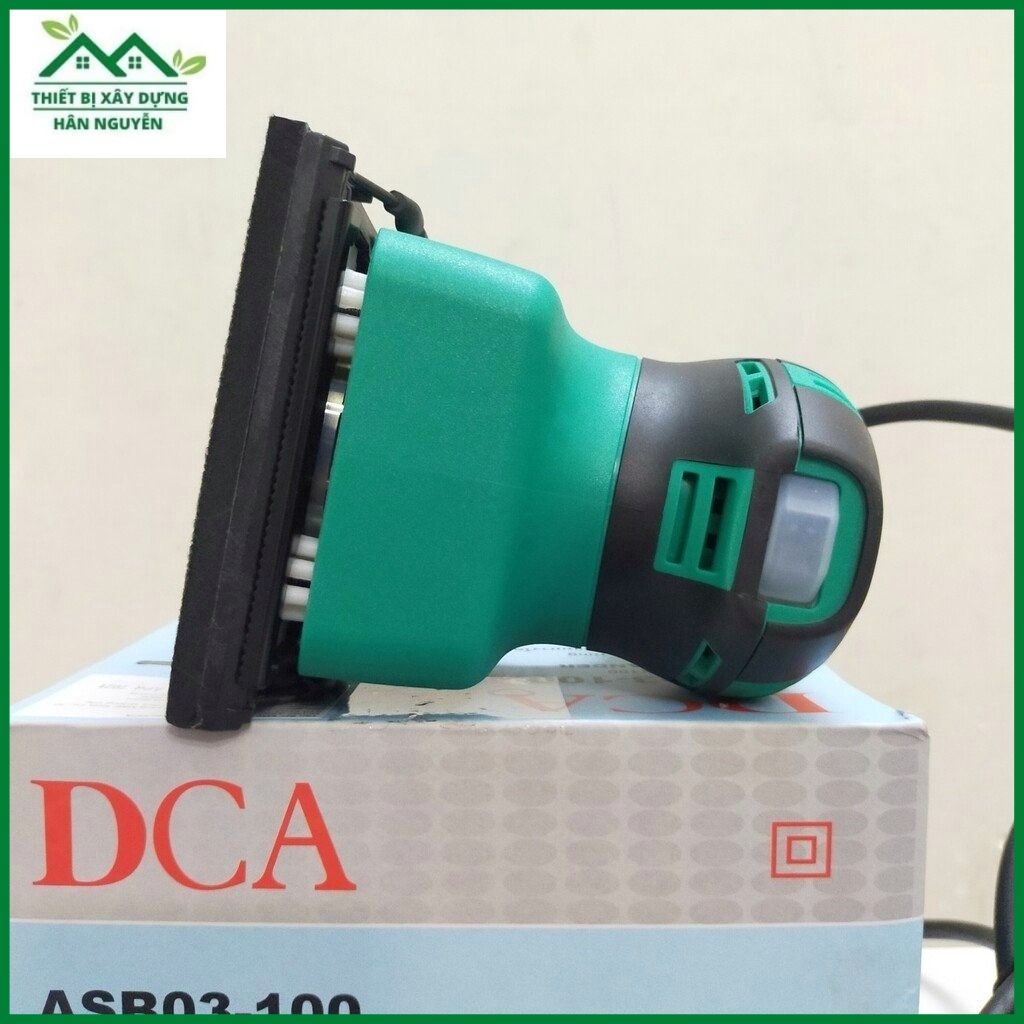 Máy chà nhám rung vuông cầm tay DCA ASB03-100,chà nhám gỗ mini