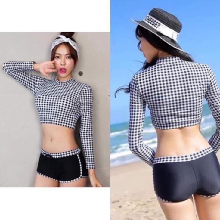 SẴN Áo Crtop Tay Dài Sẵn Mút Ngực Áo Bơi Nữ Lẻ Nhiều mẫu ྇ ཾ ་