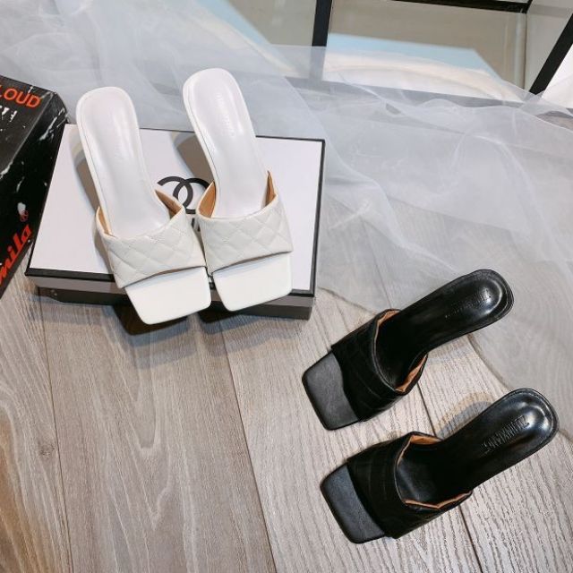 SANG CHẢNH X(ẢNH THẬT) Guốc 7p Trần Chỉ Gót Nhọn Da Mềm Fullbox . . RẺ ĐẸP . new mùa thu NEW H2