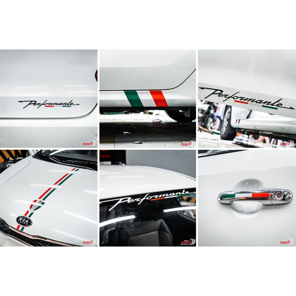 Full bộ tem Sticker mẫu cờ Ý dán trang trí xe Ô tô_Độc lạ