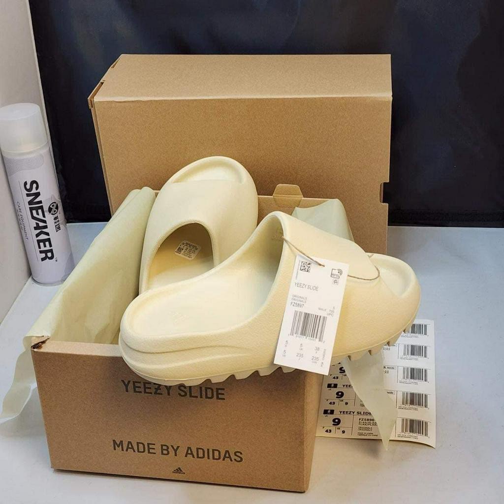 Dép quai ngang nam màu be vàng vân nhám cao 5cm Mẫu mới nhất Hot 2023, Dép das yz slide đế cao su non Form dáng thể thao