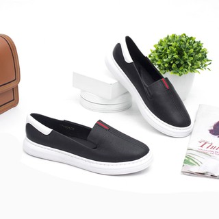 Giày Slipon Đế Cao Su Trắng Da Mềm Siêu Nhẹ Pixie X436