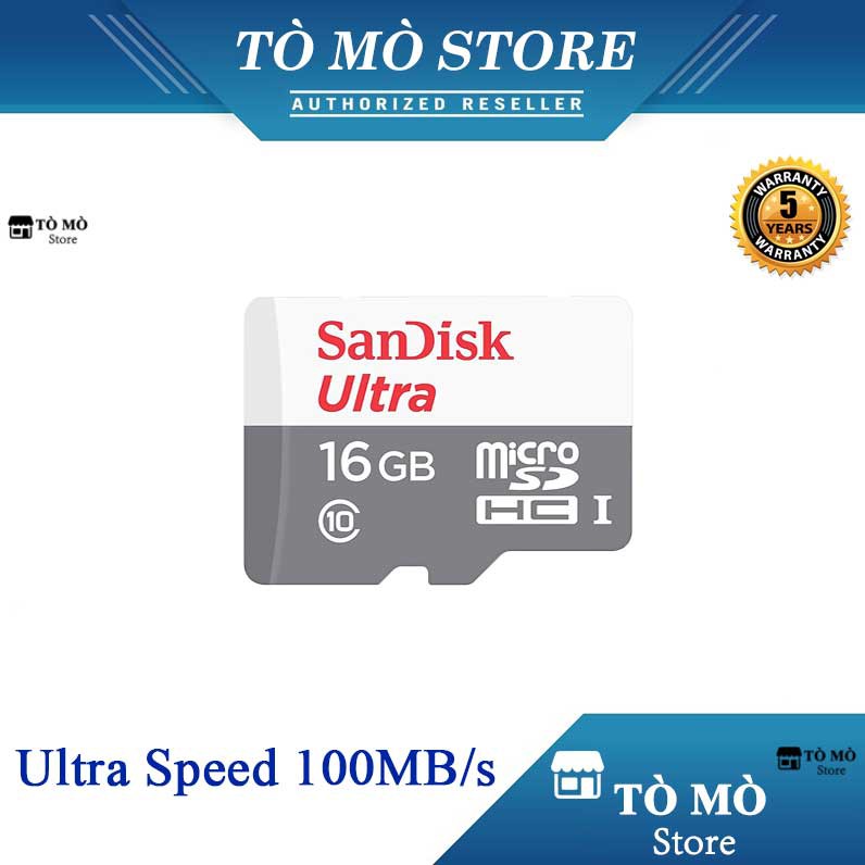 Thẻ nhớ MicroSDHC SanDisk Ultra 533X 16GB 80MB/s - Bảo Hành 5 Năm