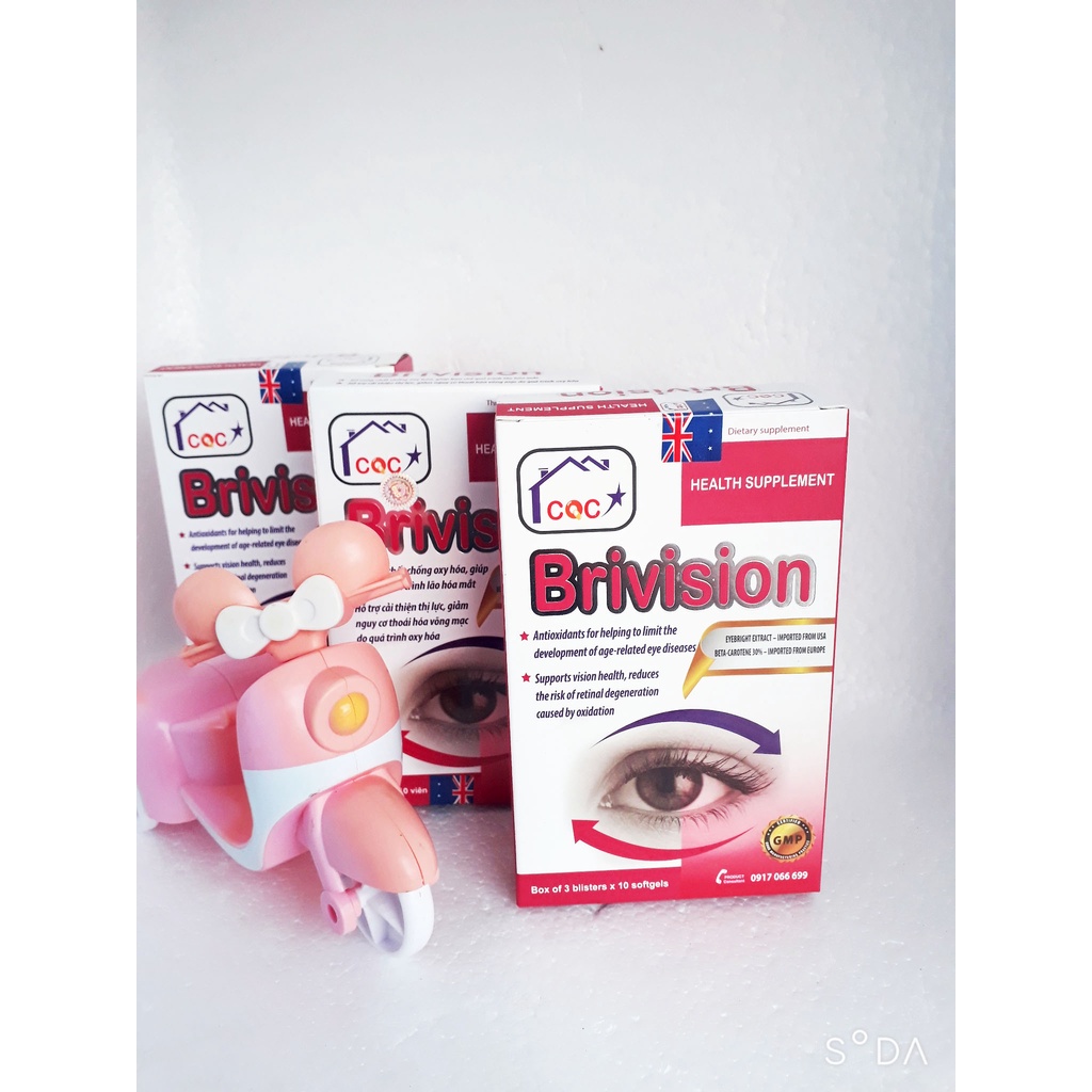 Viên bổ mắt BRIVISION, giúp cải thiện thị lực; giảm lão hóa mắt; giảm mỏi mắt, khô mắt