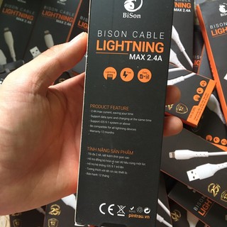Cáp sạc Bison Lightning 1 Mét Cho IPhone Chính Hãng (Bảo Hành 12 tháng)