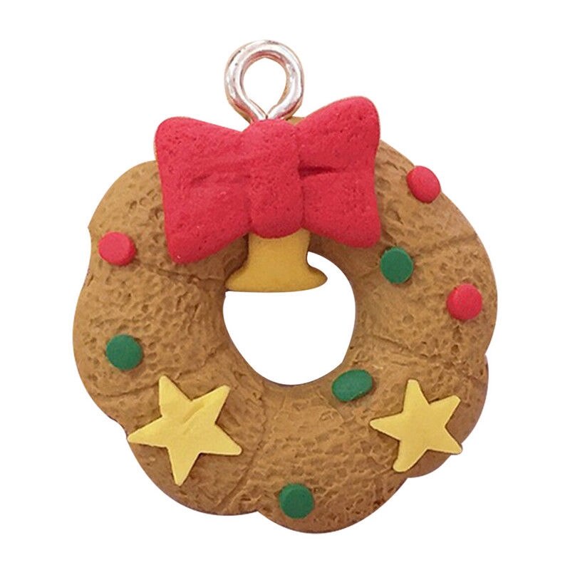 Set 6 phụ kiện trang trí cây thông noel hình người tuyết / tuần lộc / bánh quy mini xinh xắn