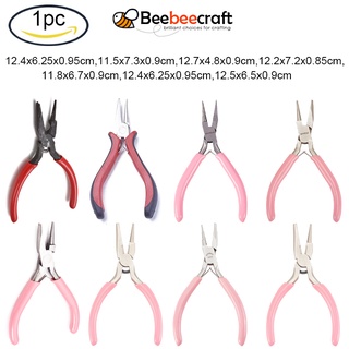 Beebeecraft 1 125x65x9mm Ferronickel Dây Vòng Kìm Vòng Tròn Mini Độ Chính Xác Tròn Mũi Phẳng Kết Hợp Kìm Dụng Cụ Để DIY Trang Sức Làm Màu Hồng