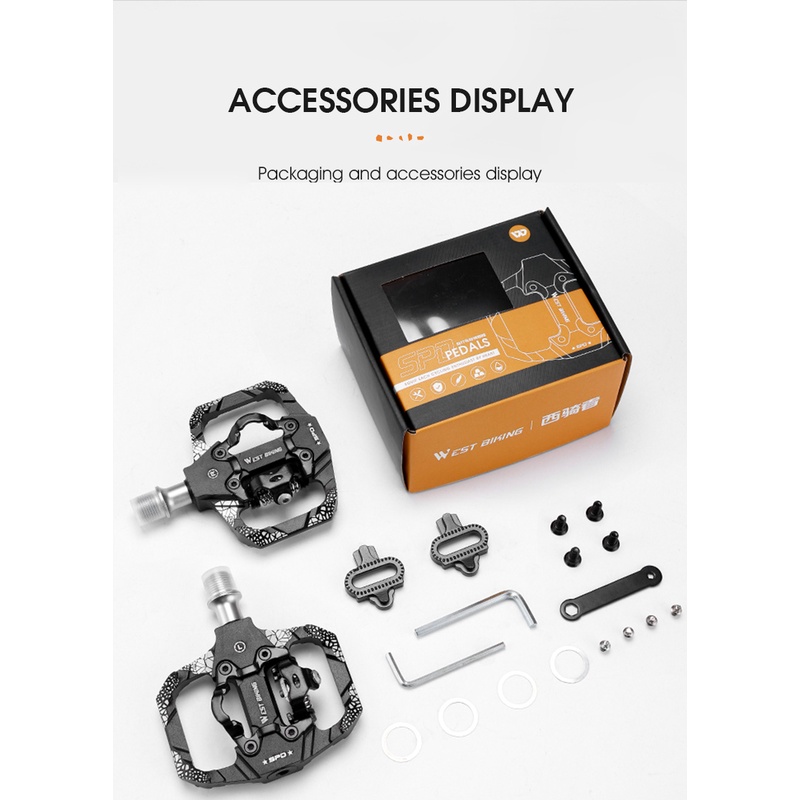 Bàn đạp WEST BIKING hợp kim nhôm siêu nhẹ 14mm chuyên dùng cho xe đạp