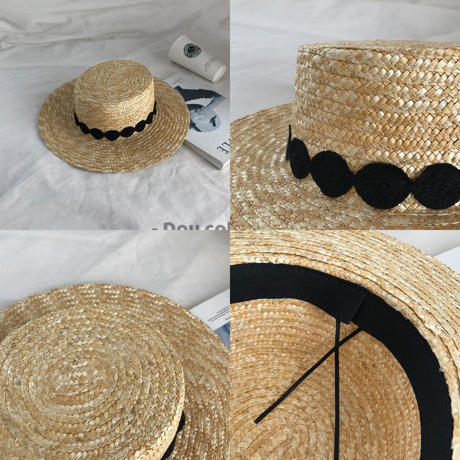 [NowShip2h] Nón Cói (Mũ Cói) Rơm Raffia Sợi Tự Nhiên Phối Dây Ren Chống Nắng Đi Biển - Mã NC028