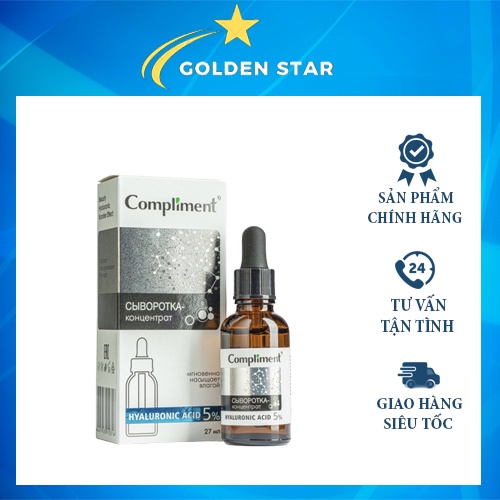 Serum Compliment Hyaluronic Acid 5% + B5 cấp nước, giữ ẩm, phục hồi 27ml- Hàng Nhập Khẩu Nga