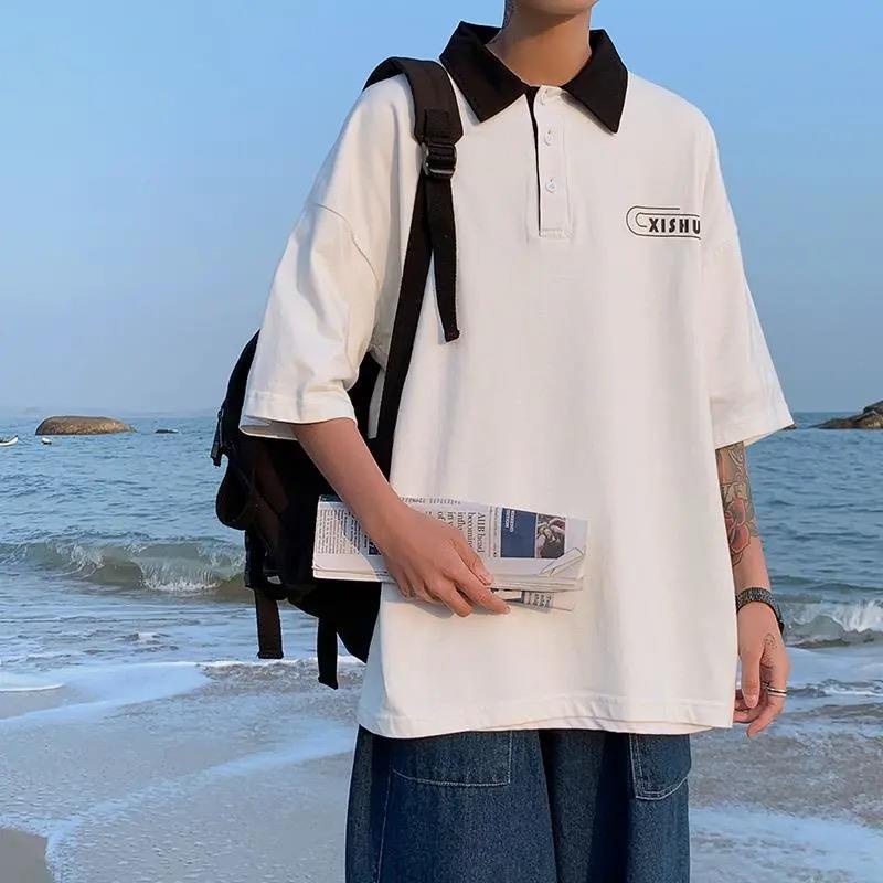 Áo polo Ngắn Tay Dáng Rộng Thời Trang Mùa Hè Dành Cho Nam