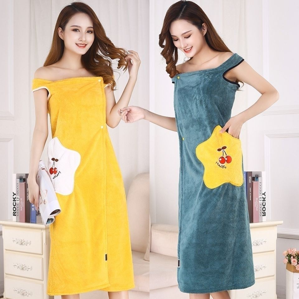 Áo Choàng Tắm Vải Cotton Không Xơ Dành Cho Người Lớn