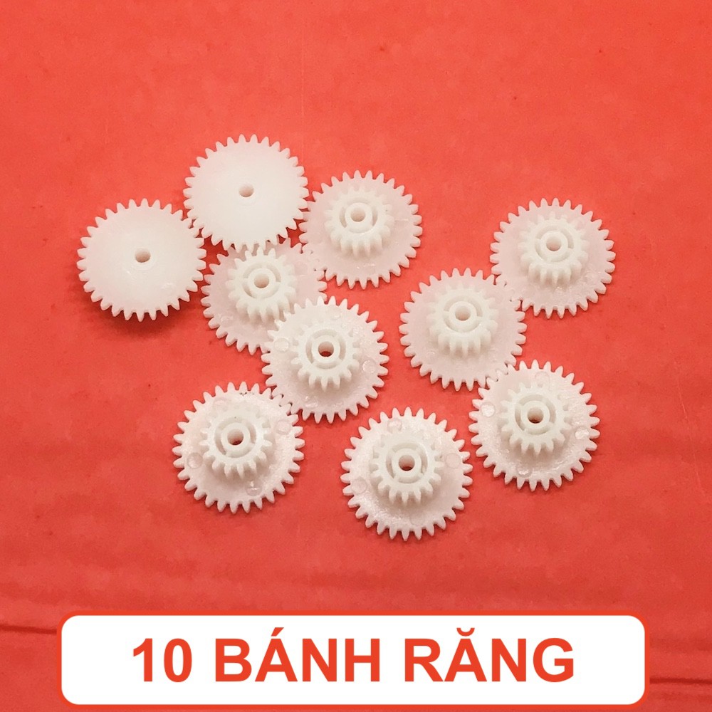 10 cái bánh răng nhựa mini 30 16 răng trục 2mm - LK0236