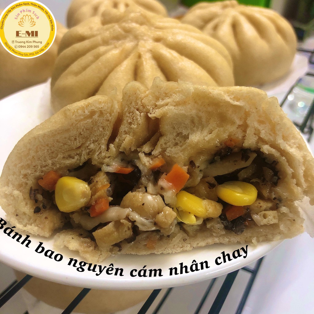 Bánh Bao Nguyên Cám Nhân Chay Nấm, Đậu Hũ Phô Mai Đặc Biệ- Ship HCM