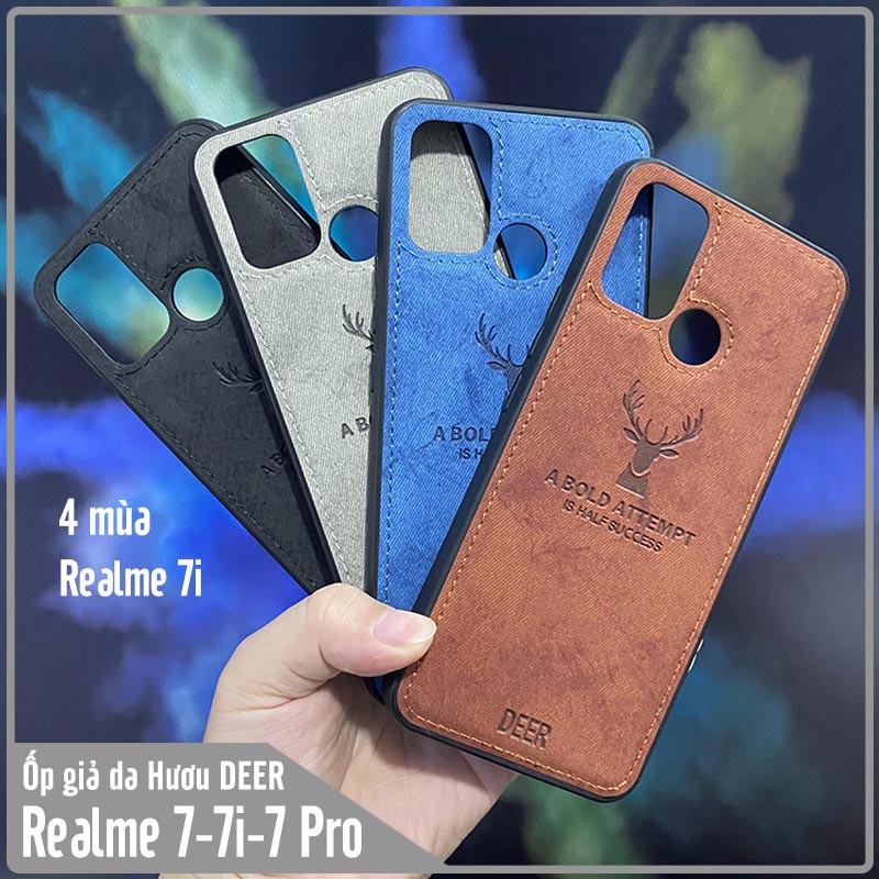 Ốp lưng giả da con hươu DEER - Nhựa dẻo TPU cho Realme 7 - Realme 7i - Realme 7 Pro