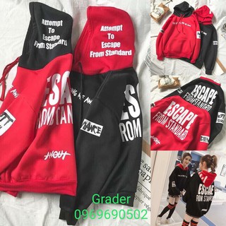 Áo hoodie nón phối màu