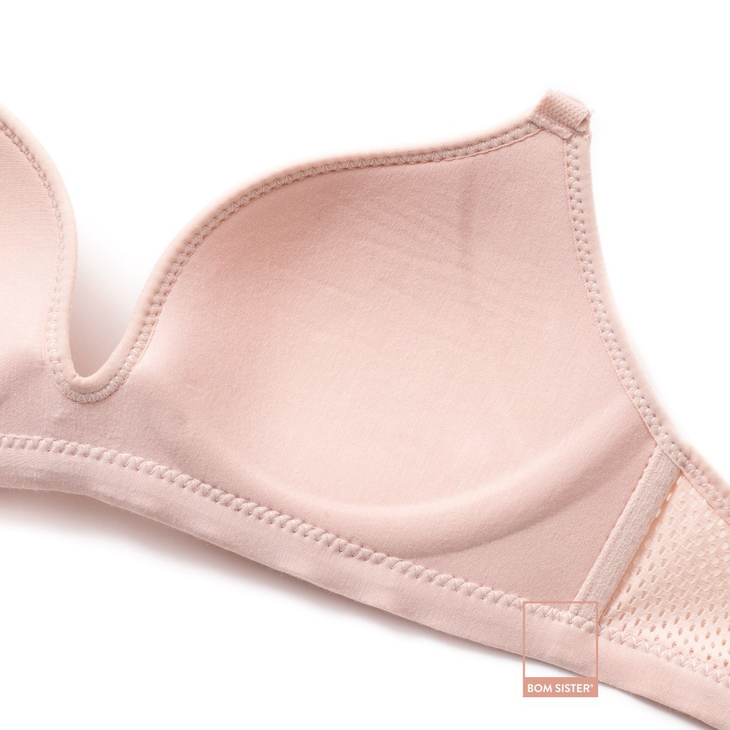 [Mã FARSBRBOM1 giảm 10% đơn 99K] Áo Lót Mút Mỏng Không Gọng Lưng Lưới Thoải Mái Màu Trơn BOM SISTER A9439 | BigBuy360 - bigbuy360.vn