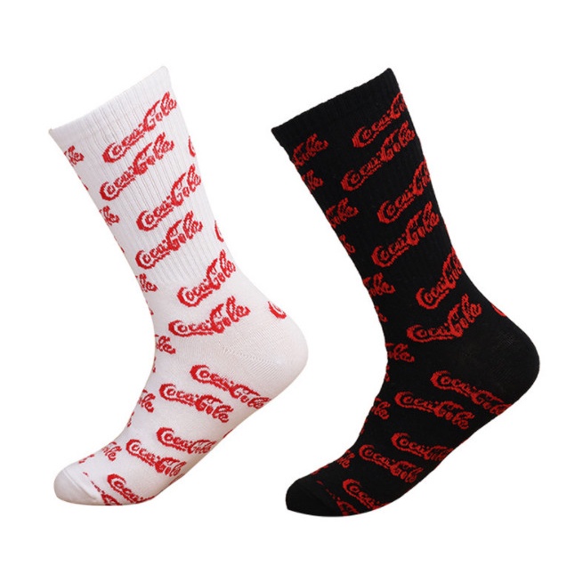Vớ Coca-cola cổ cao Nam Nữ phong cách thể thao, đường phố.