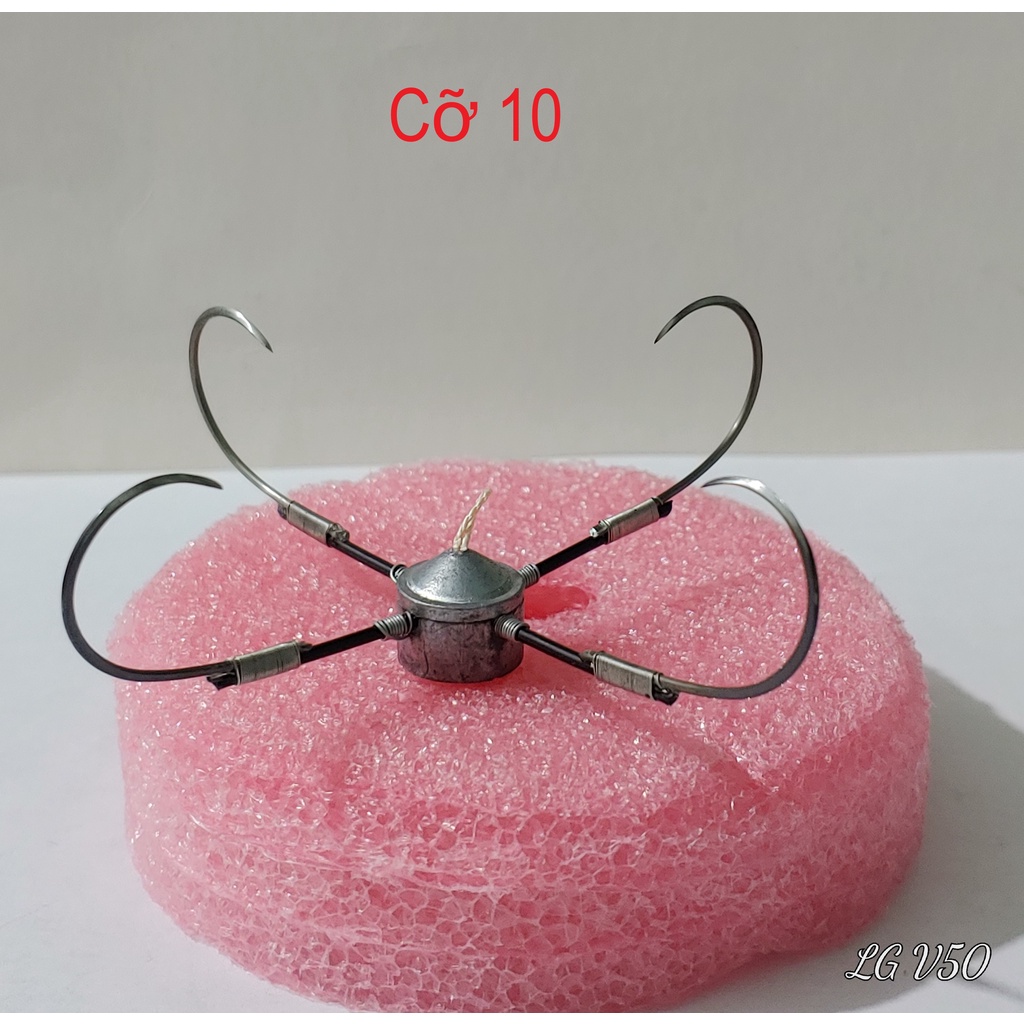 Bộ lưỡi câu Tròn - Tứ, chì Dán, cỡ lưỡi 10 - 12