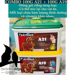 Combo nutribird a21 + a19 cho vẹt non.