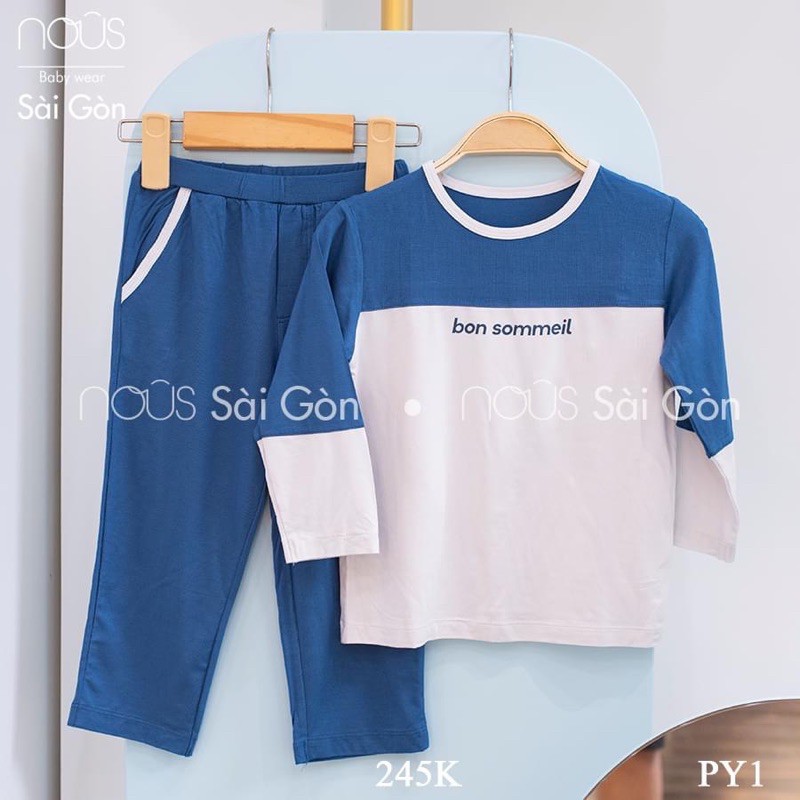 [Nous Pyjamas Kid] Bộ Nous Kids thu đông dài tay cho bé gái bé trai từ 2 tới 6 tuổi mẫu mới nhất 2022