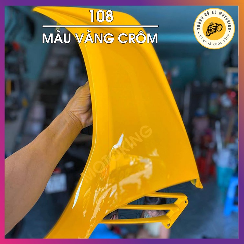 Sơn Samurai màu vàng Crôm 108 chai sơn xịt chuyên dụng dành cho sơn xe máy