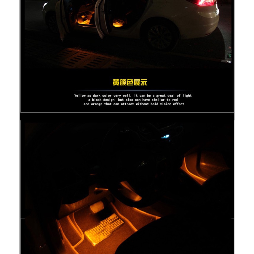 Dây Đèn Led Rgb Trang Trí Nội Thất Xe Hơi Kèm Điều Khiển Từ Xa Thông Dụng