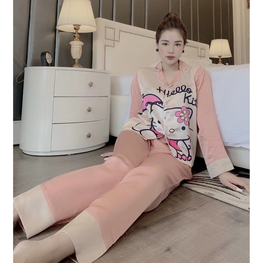 Đồ Bộ Pijama - Bộ Lụa Satin Tay Dài Siêu Hot [cao cấp - hàng chuẩn đẹp] | BigBuy360 - bigbuy360.vn