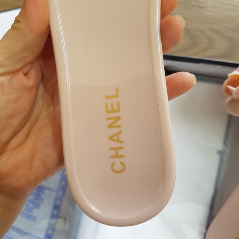 HOT Dép Nữ Nhựa Dẻo Hoa Trà Màu Hồng Mềm Êm Full Box Bill Cao Cấp