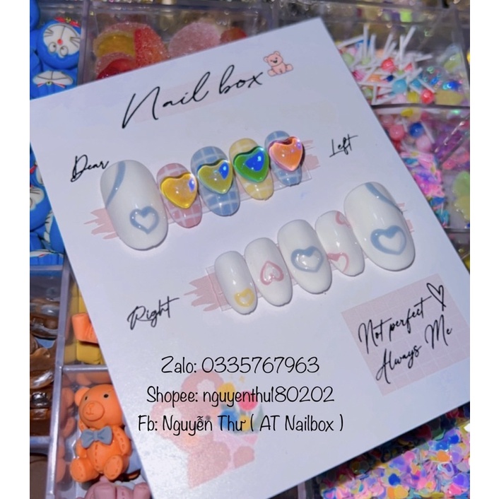 Nailbox thiết kế - Nailbox trái tim phong cách Hàn quốc