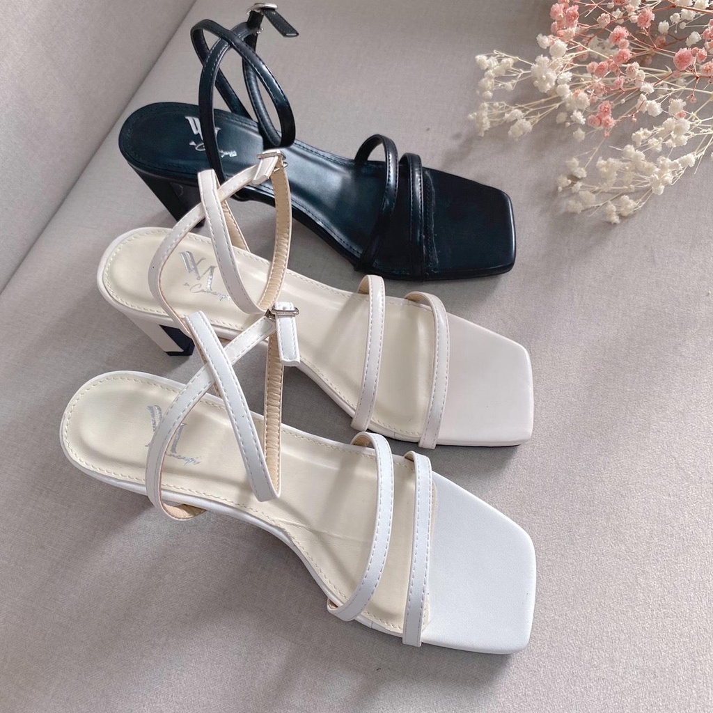 [Có sẵn] Dép Sandal Cao Gót Quai Ngang - G0012